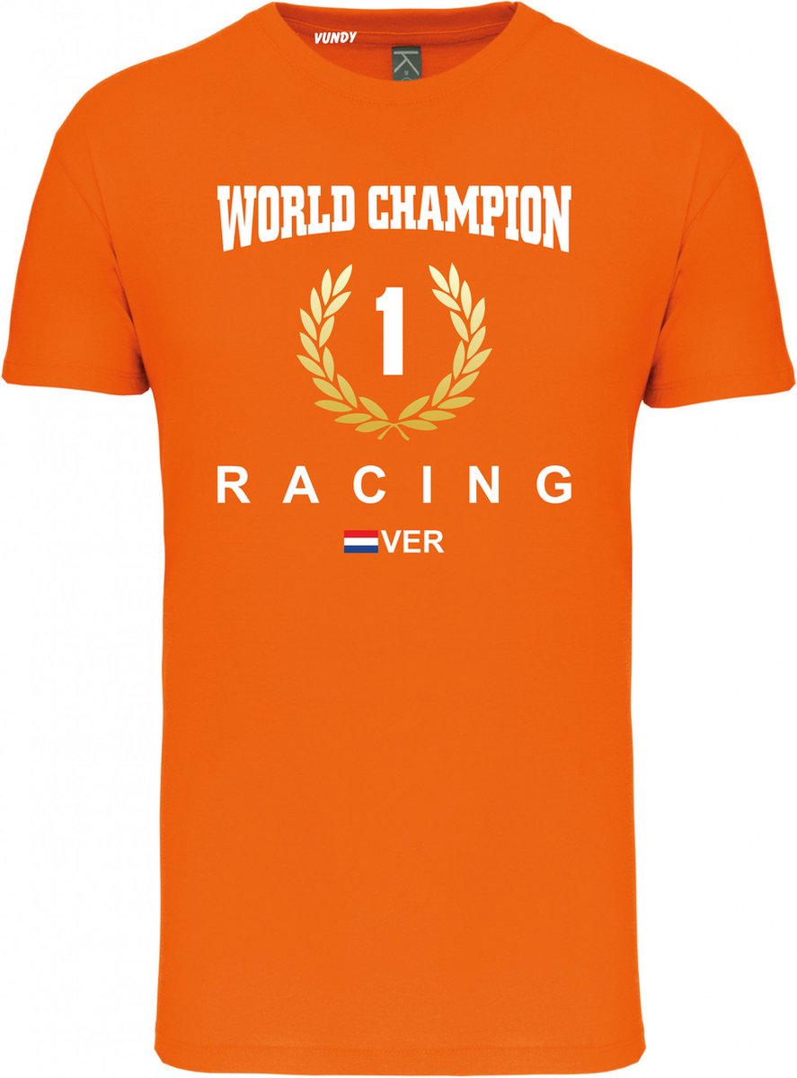 T-shirt krans World Champion 2022 | Max Verstappen / Red Bull Racing / Formule 1 Fan | Wereldkampioen | Oranje | maat L